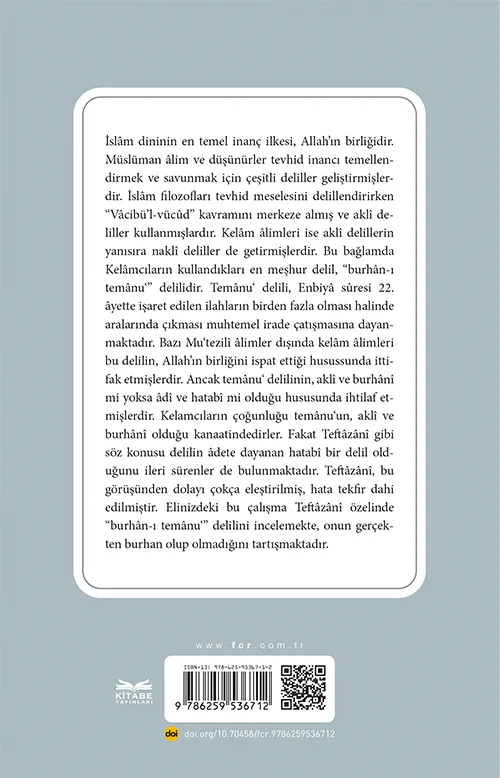 Teftâzânî’de Burhan ve Burhân-ı Temânu‘ Delili - Görsel 2